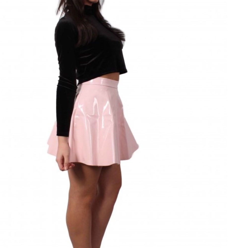 Glamorous Blush Pink glossy PVC with Cream Lining  size L